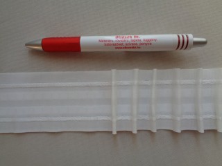 Függönybehúzó szalag, fehér, ceruzás, 5 cm széles (2684-2)