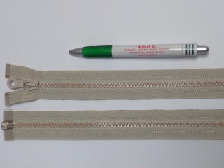 75 cm hosszú GT-10-es (P-6) vastag fogú zipzár, világos drapp (2902-1)