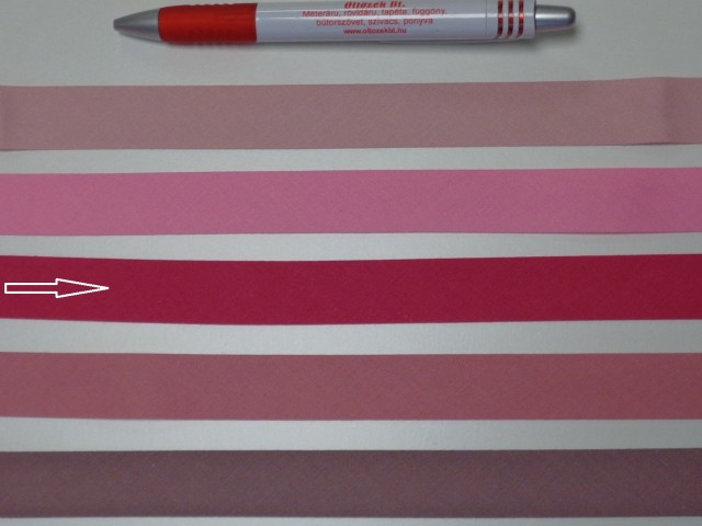 Pamut ferdepánt, 2 cm széles, pink (5927)