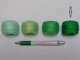 Gyöngy hímzőfonal (perlé), zöld  (7938-7227)