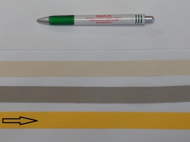 2 cm széles, köpper szalag, sárga (8139)