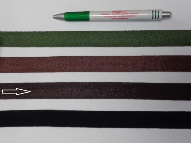 2 cm széles, köpper szalag, sötét barna (8151)
