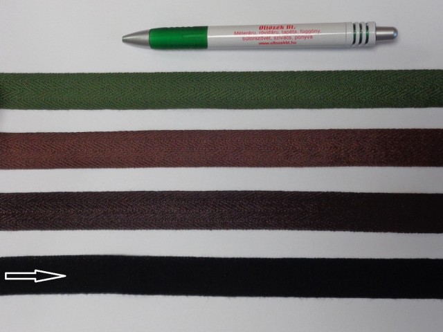 2 cm széles, köpper szalag, fekete (8152)