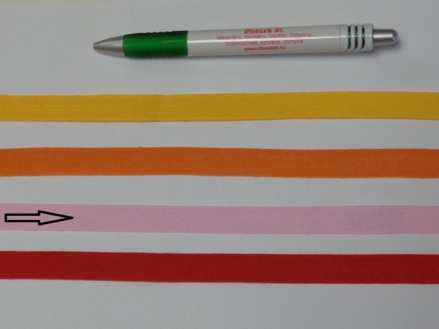 1,3 cm széles danubia szalag, rózsaszín (8158)