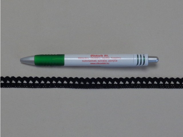Pamut csipke, fekete, 1 cm széles (8256)