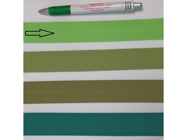 Pamut ferdepánt, 3 cm széles, kiwi zöld (8359)