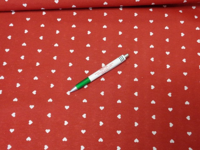 Loneta, piros alapon fehér szíves kerti bútor vászon (8464)