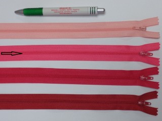 RT-0, 35 cm hosszú, műanyag, spirál fogú cipzár, pink (8626)