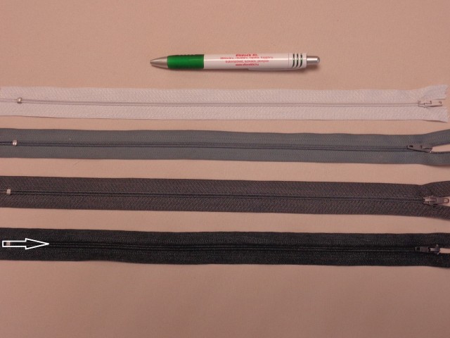 RT-0, 35 cm hosszú, műanyag, spirál fogú cipzár, grafit szürke (8646)