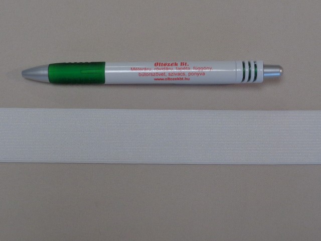 3 cm-es gumiszalag, fehér (8814)