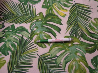 Loneta, zöld nagyleveles és pálmaleveles kerti bútor vászon (8971)