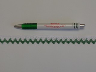 Díszítő csipke, s.zöld-fehér (9052)