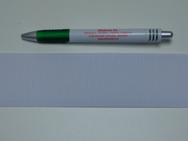 Varrható tépőzár, csak a horgos fele, 5 cm széles, fehér (9480)