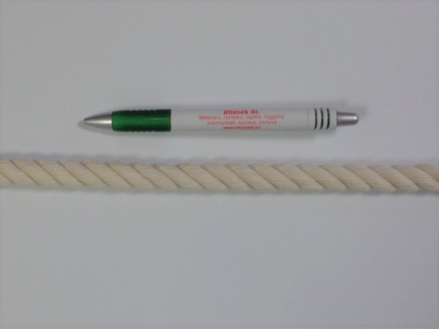 Táskafül kötél, sodrott, nyers színű, pamut, 14 mm átmérőjű (10123)