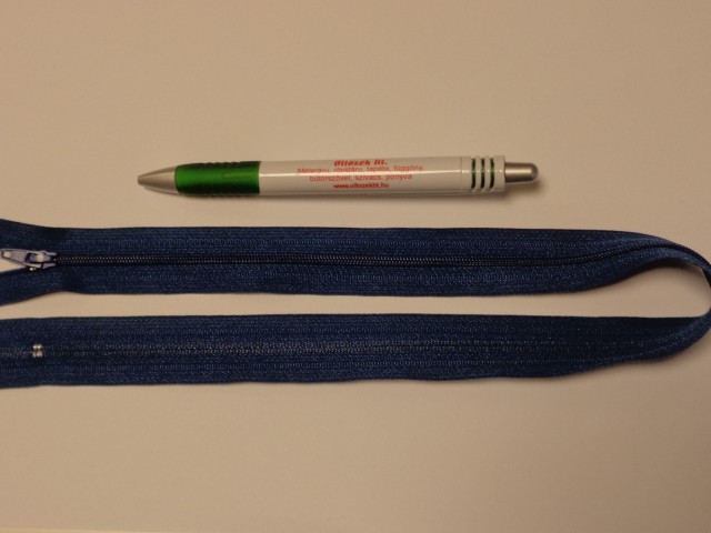 RT-0, 50 cm hosszú, műanyag, spirál fogú cipzár, sötétkék (10720)