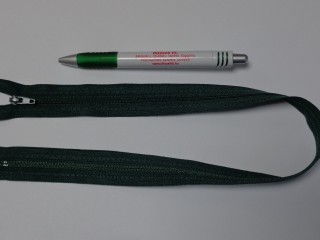 RT-0, 50 cm hosszú, műanyag, spirál fogú cipzár, sötét zöld (10726)