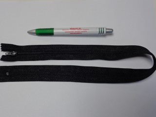 RT-0, 50 cm hosszú, műanyag, spirál fogú cipzár, fekete (10732)