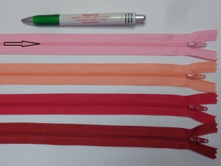 RT-0, 50 cm hosszú, műanyag, spirál fogú cipzár, rózsaszín (10738)