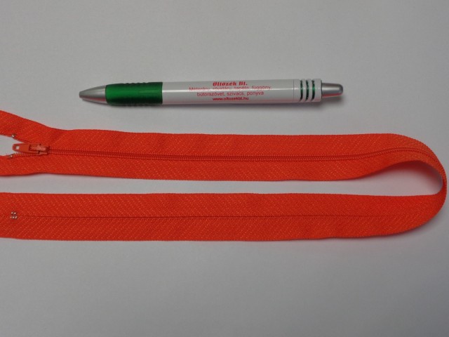 RT-0, 50 cm hosszú, műanyag, spirál fogú cipzár, narancs (10741)