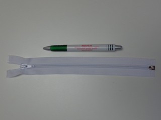 RT-10, 25 cm hosszú spirál fogú cipzár, fehér (10829)
