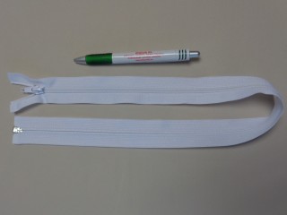 RT-10, 60 cm hosszú spirál fogú cipzár, fehér (10967)