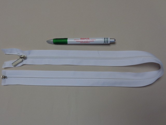 RT-10, 65 cm hosszú spirál fogú cipzár, fehér (10969)