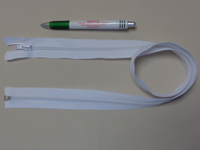 RT-10, 80 cm hosszú spirál fogú cipzár, fehér (10975)