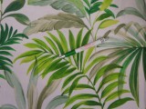 Loneta, törtfehér alapon zöld pálmaleveles, kerti bútor vászon (11109)