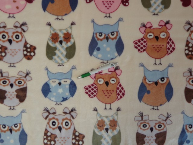 Babysoft, ekrü alapon színes baglyos (11210)