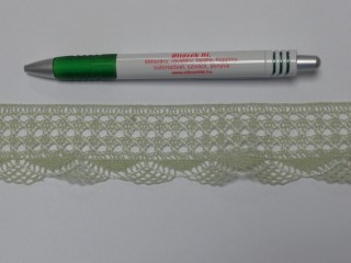 Pamut csipke, zöld, 40 mm széles (12036)