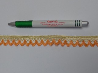 Pamut csipke, arany-narancs, 18 mm széles (12055)