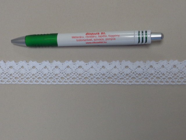 Pamut csipke, fehér, 20 mm széles (12107-1248)