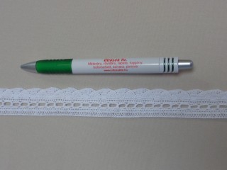 Pamut csipke, fehér, 22 mm széles (12147)