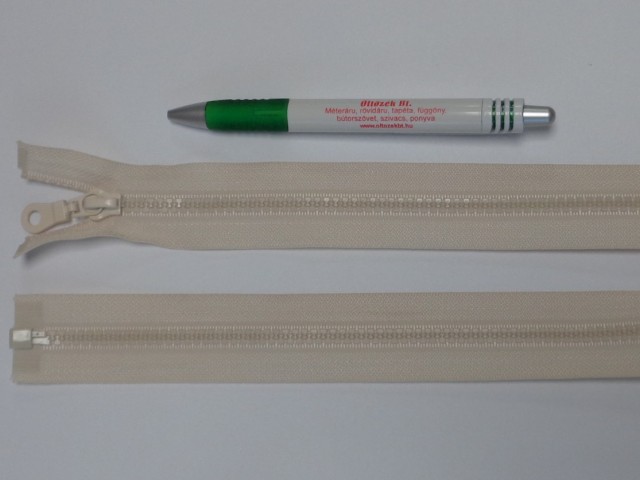 75 cm hosszú GT-10-es (P-6) vastag fogú zipzár, ekrü (12717)