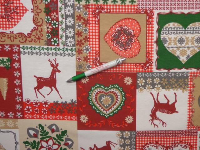 Loneta, karácsonyi patch-work mintás kerti bútor vászon (12739)