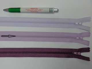 RT-0, 35 cm hosszú, műanyag, spirál fogú cipzár, orgona lila (12794)