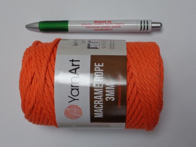 Macrame Rope 3 mm, kifésülhető zsinórfonal, narancs (12809-800)