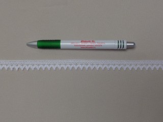 Pamut csipke, fehér, 14 mm széles (12834)