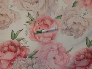 Loneta, pasztell színű rózsás, kerti bútor vászon (12895)