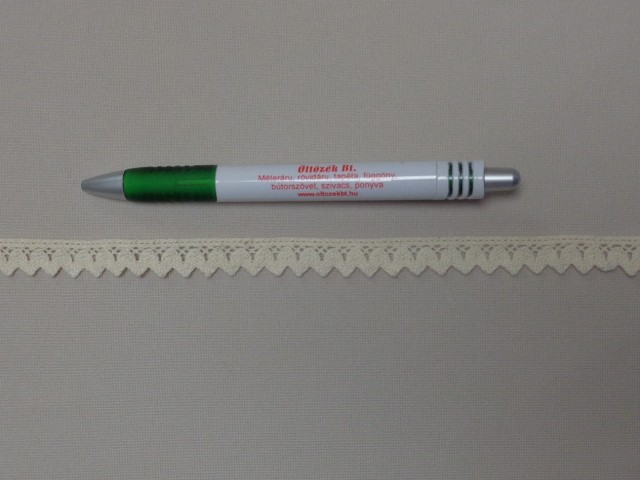 Pamut csipke, ekrü, 14 mm széles (13102)