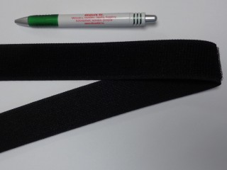 Elasztikus tépőzár, 4 cm széles, fekete (13277)
