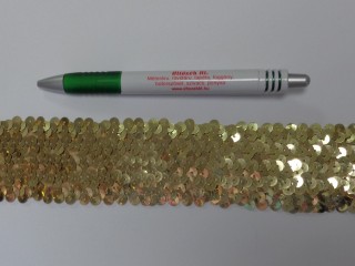 Elasztikus többsoros flitter szalag, arany, 45 mm (13282)