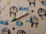 Pelenka anyag, pingvines, kék-sárga (13576)
