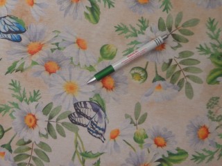 Loneta, margarétás-pillangós, kerti bútor vászon (13639)
