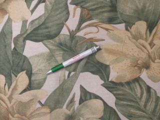 Loneta, ekrü virágos, zöld leveles, kerti bútor vászon (13819)