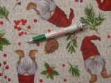 Loneta vászon, karácsonyi mintás vászon, toboz-manó-fenyőág (13890)