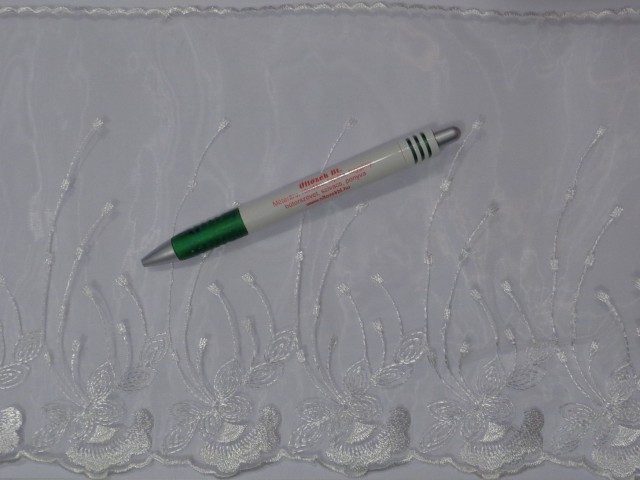 Tüll csipke, fehér, 20 cm széles (14037)