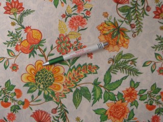 Loneta, ekrü alapon sárga-narancssárga virágos kerti bútor vászon (14040)