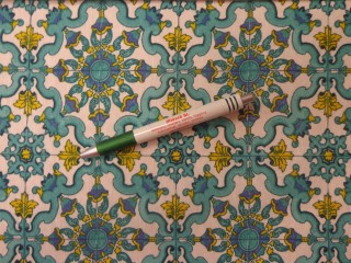 Loneta, csempemintás, türkiz színű, kerti bútor vászon (14107)