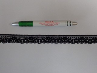Rugalmas csipke, fekete, 2 cm széles (14289)